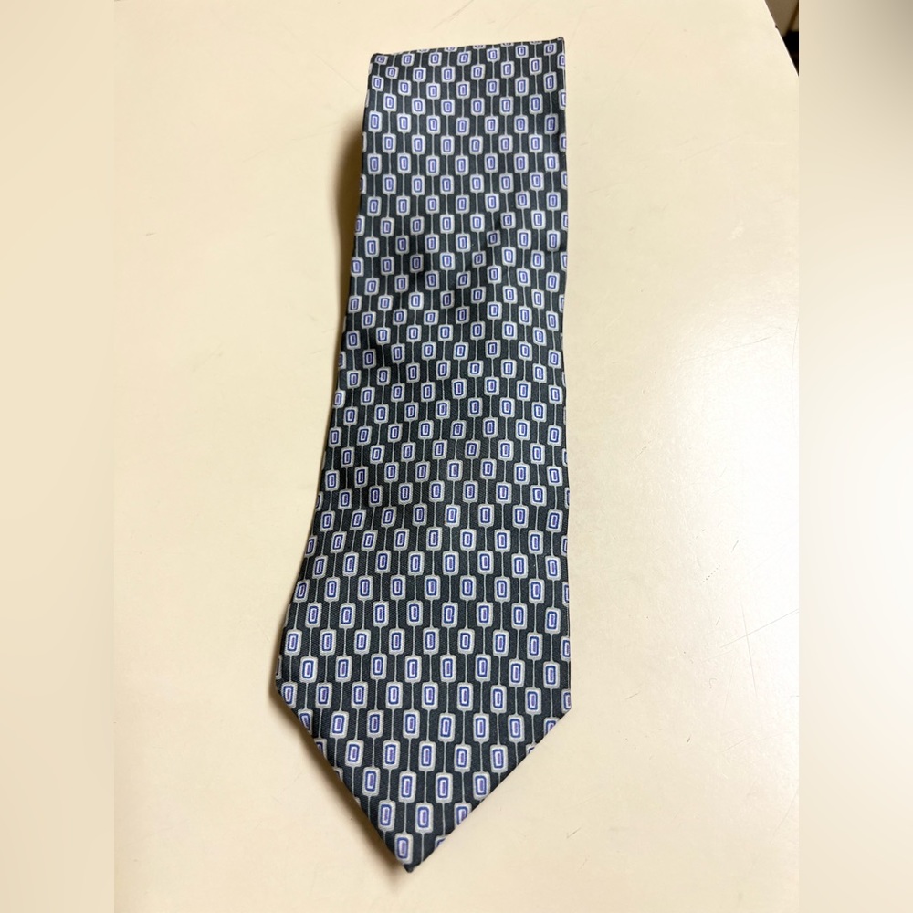 Joseph Abbound Men's Blue and Silver Neck Tie 100% Silk Made in Italy - EUC